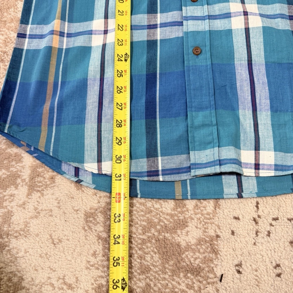 VTG Chaps Ralph Lauren‎ Shirt Mens Medium Plaid Button Up  Short Sleeve 90's - Picture 3 of 8